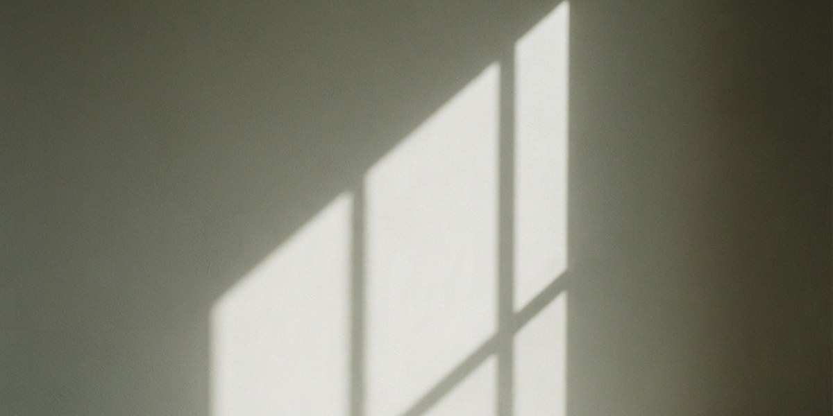 Window light falling across an olive plaster wall, like a stage waiting for a speaker